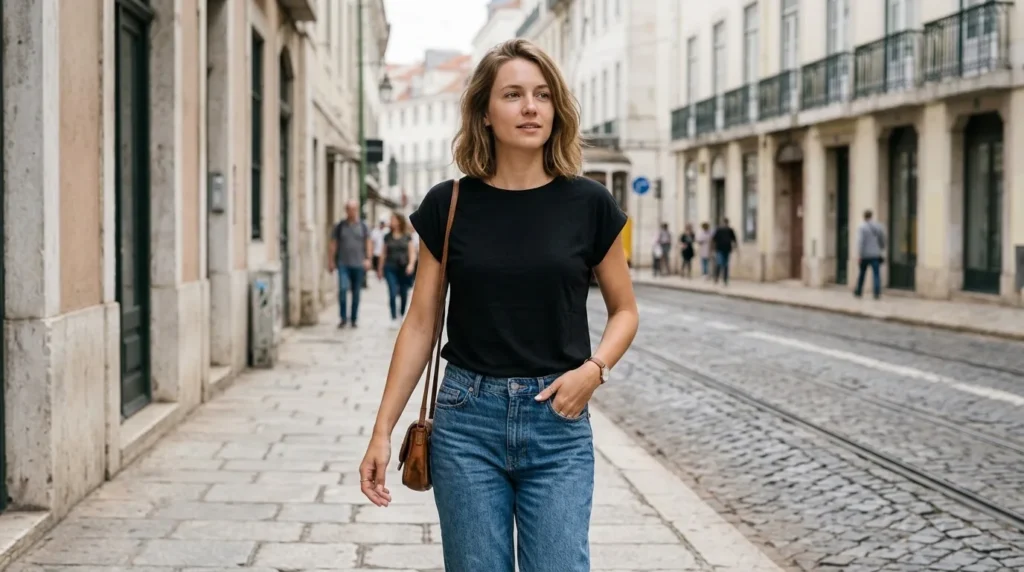 Woman walking in the city